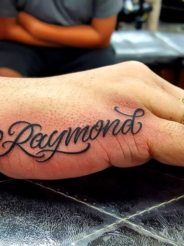 Handwritten Script tattoo for guys