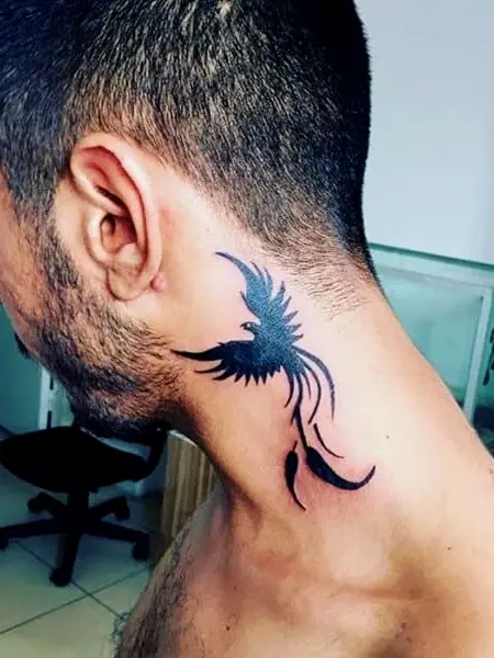 Phoenix Neck Tattoos for Men: Rising from the Ashes