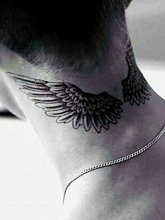 Wing Neck Tattoo