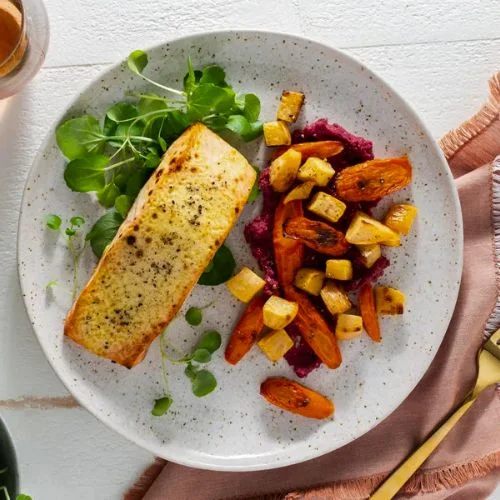 Baked Salmon with Root Vegetables